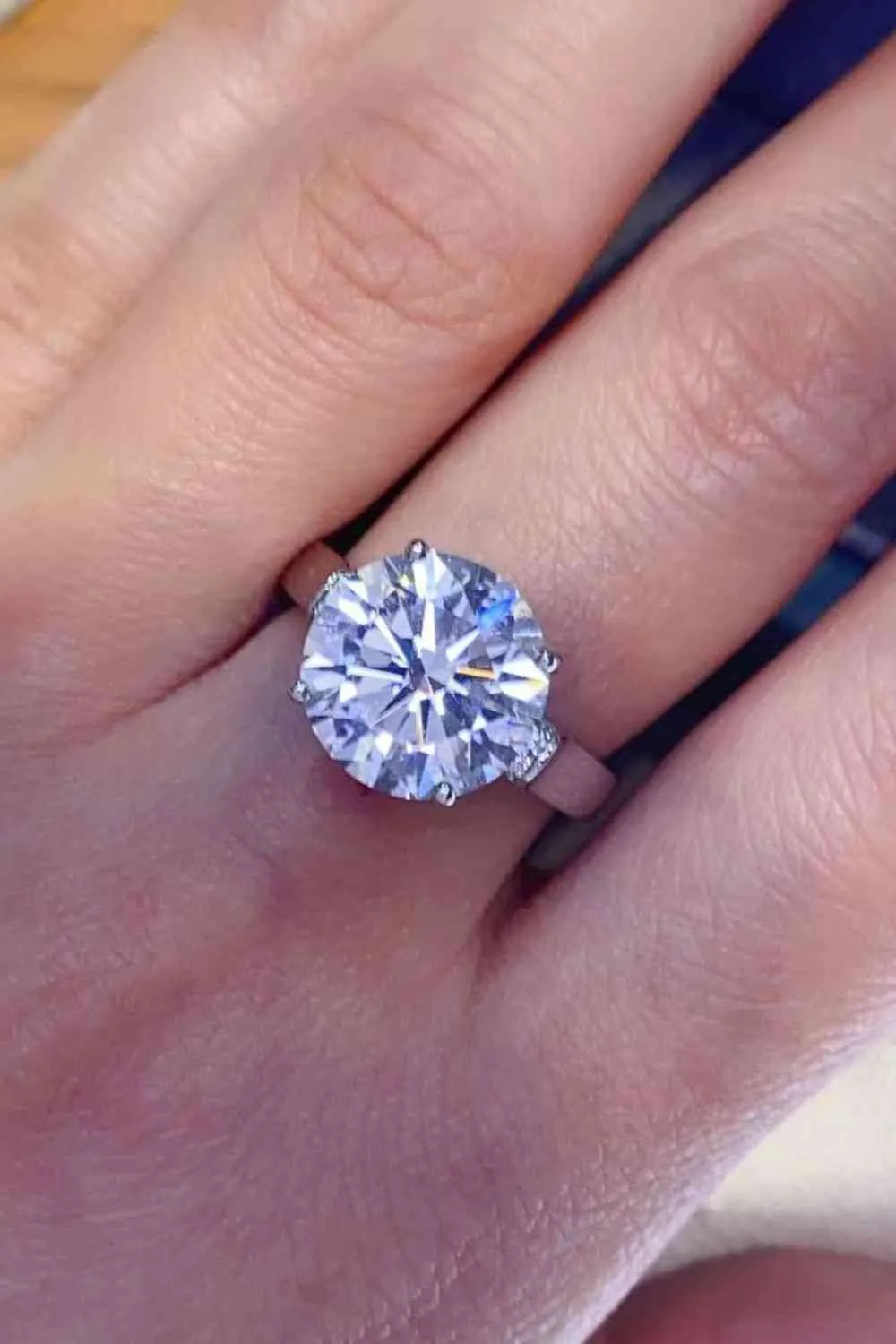 5 Carat Moissanite Platinum-Plated Ring