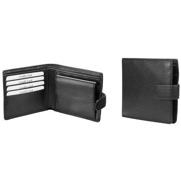 Adpel Leather Wallet with Tab Closure | Black