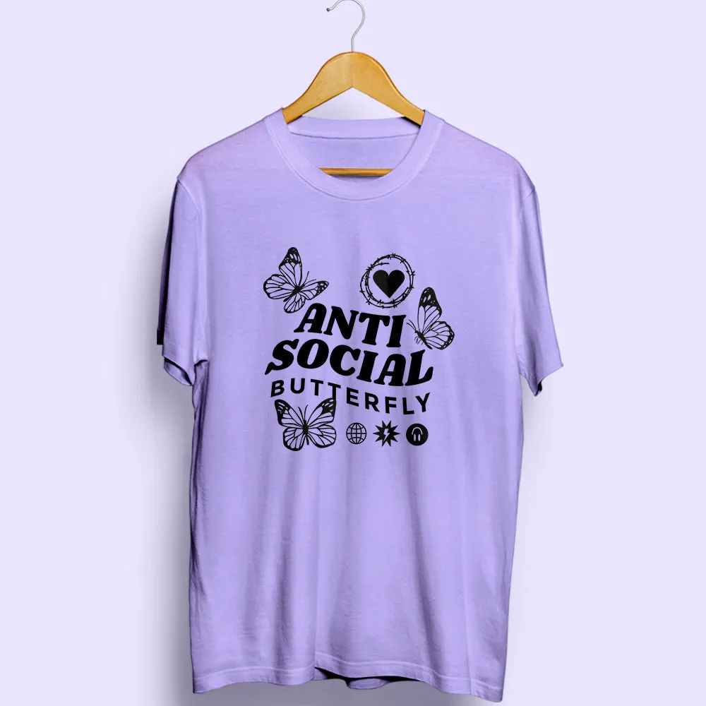 Anti Social Butterfly Half Sleeve T-Shirt