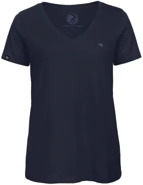 BAC TW045 ― Damen Bio-Baumwolle V-Neck T-Shirt - Navy Blau