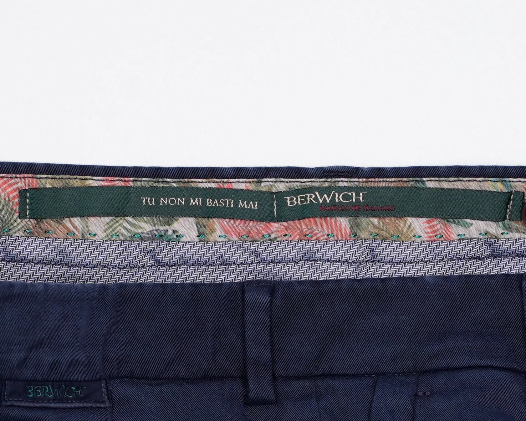 Berwich Morello Garment Dyed Chinos- Navy