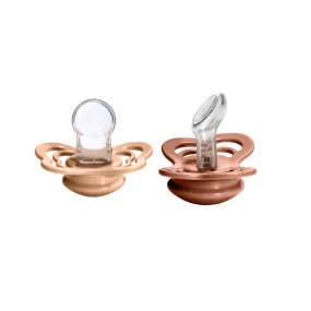 BIBS Couture Silicone Pacifier 2 Pack  - Peach/Woodchuck