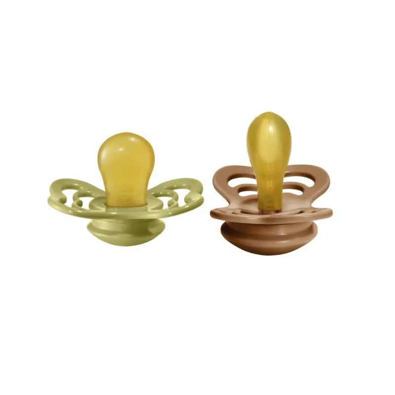 BIBS Supreme Latex Pacifier 2 Pack - Meadow/Earth