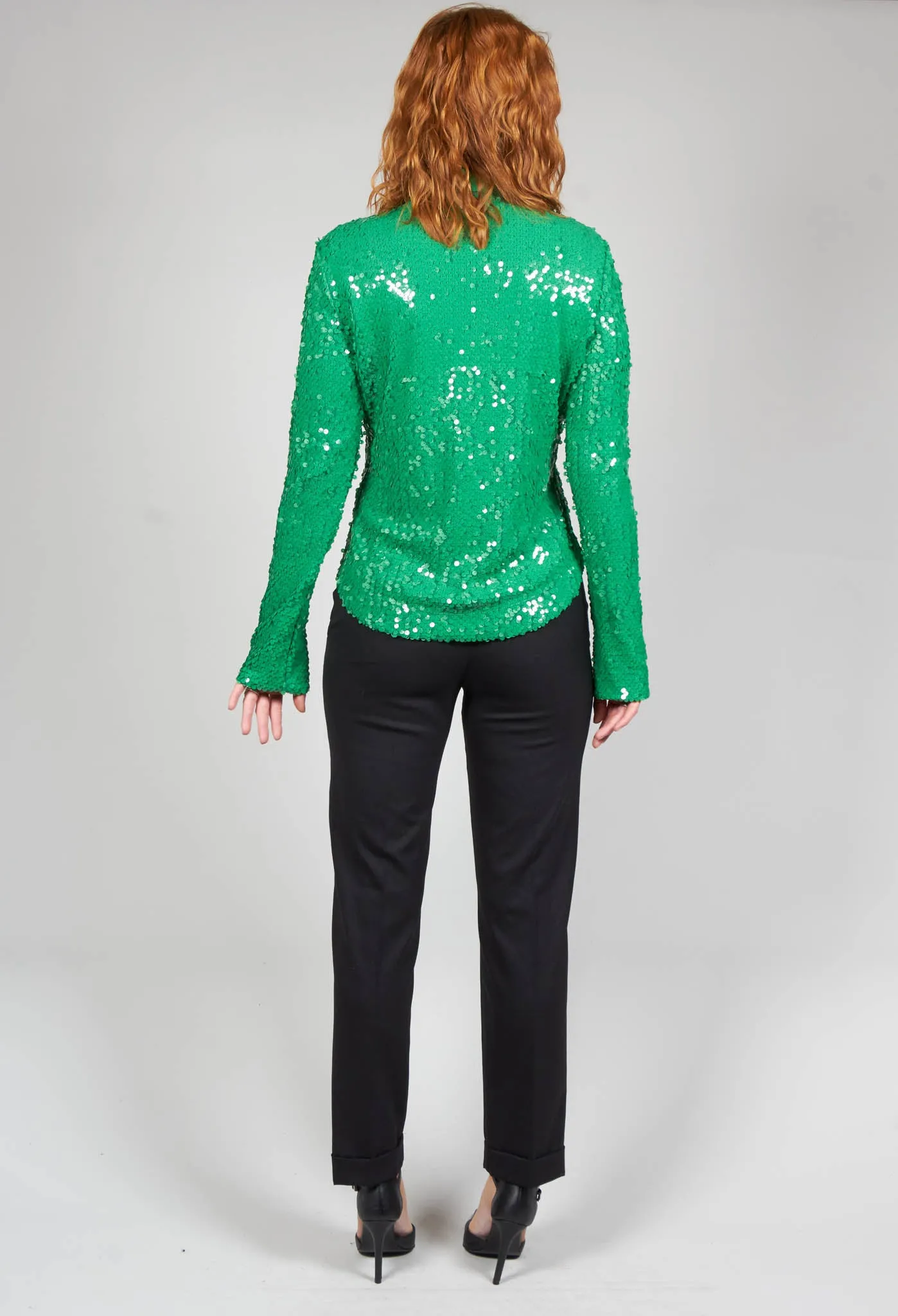 Blouse with Sequin Detail in Green