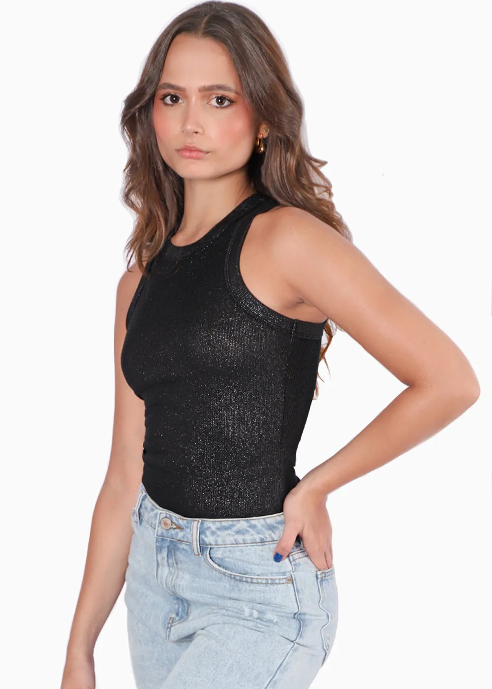 Blusa sin mangas con efecto brillo - PALLY