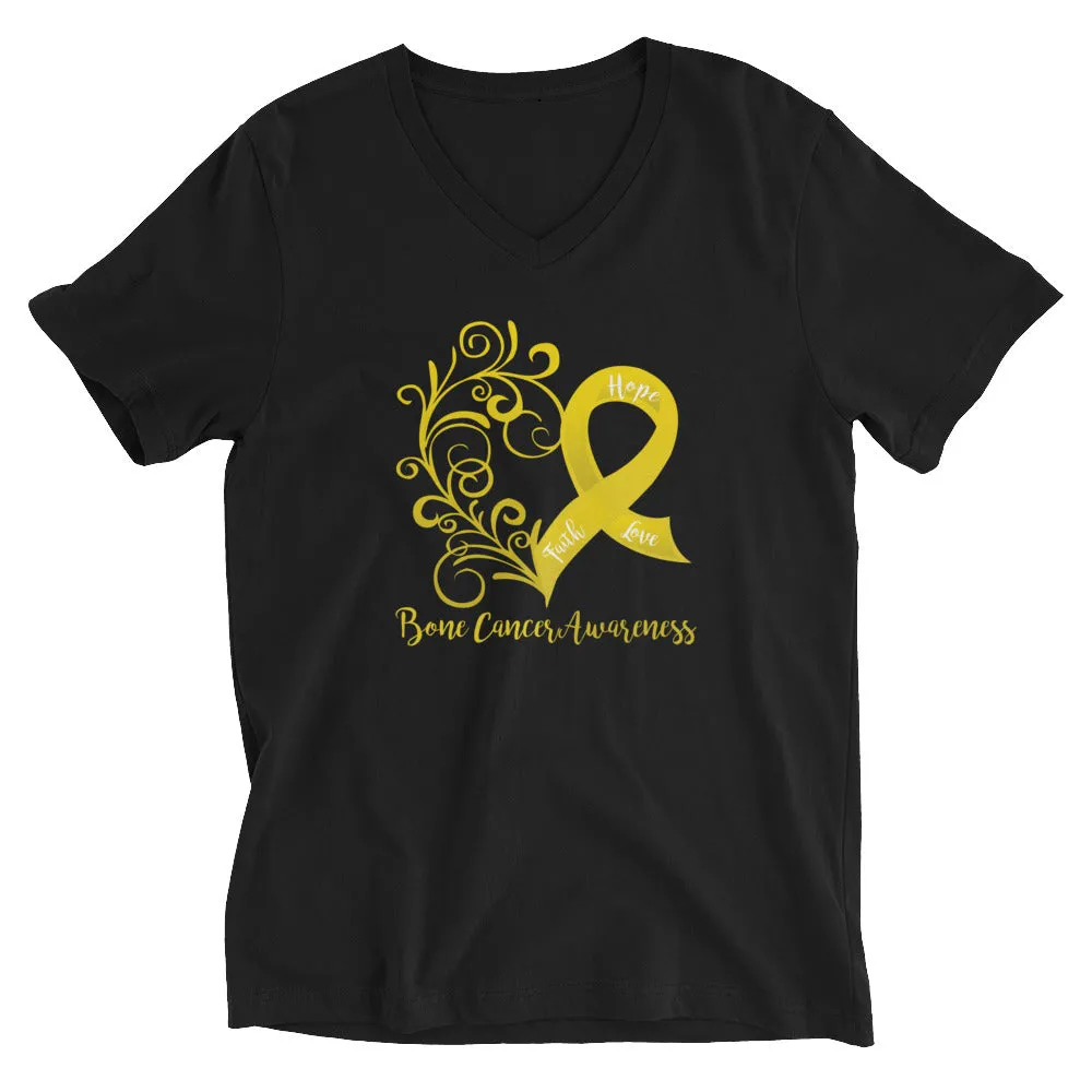 Bone Cancer Awareness V-Neck T-Shirt