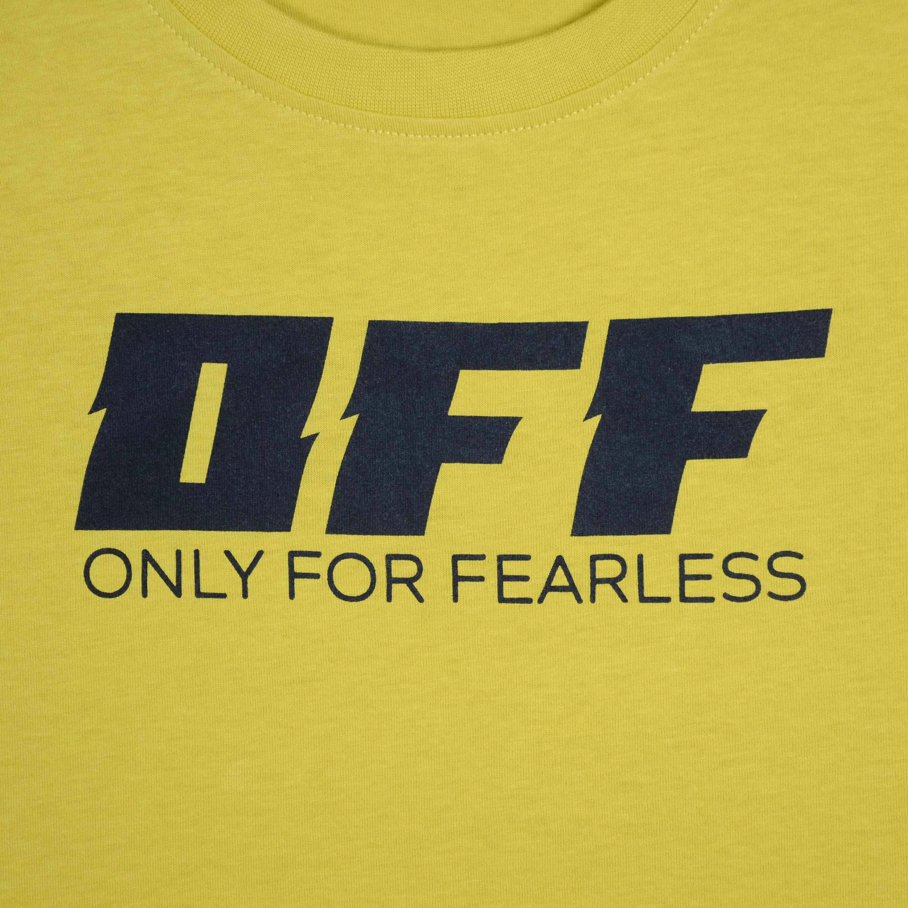 C1542 BNG Off Only For Fearless Cut Lable Mustered T-Shirt