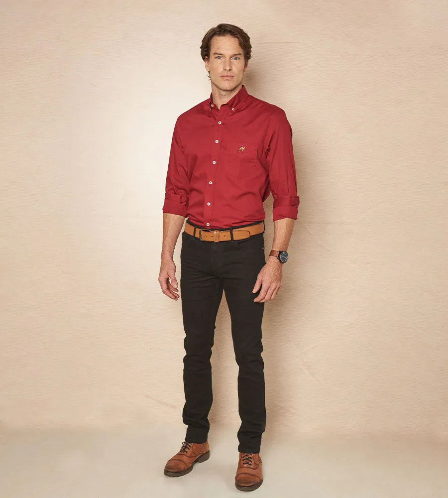 Camisa F/E M/L Rojo Vino Ref. 115020224