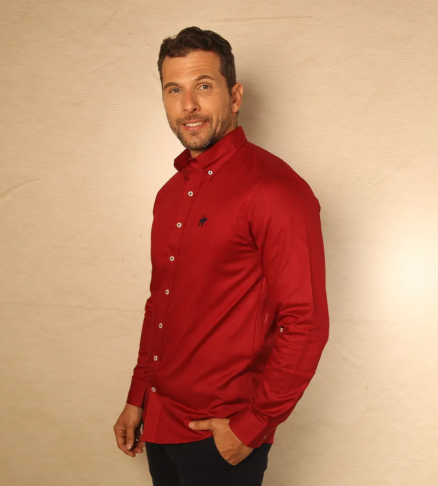 Camisa F/E Rojo Vino M/L Ref. 115020823