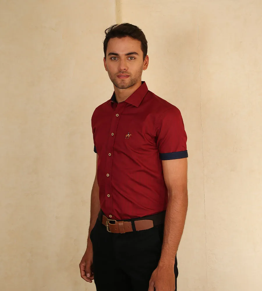 Camisa Fondo Entero M/C Vinotinto Ref. 104030624