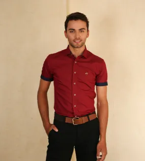 Camisa Fondo Entero M/C Vinotinto Ref. 104030624