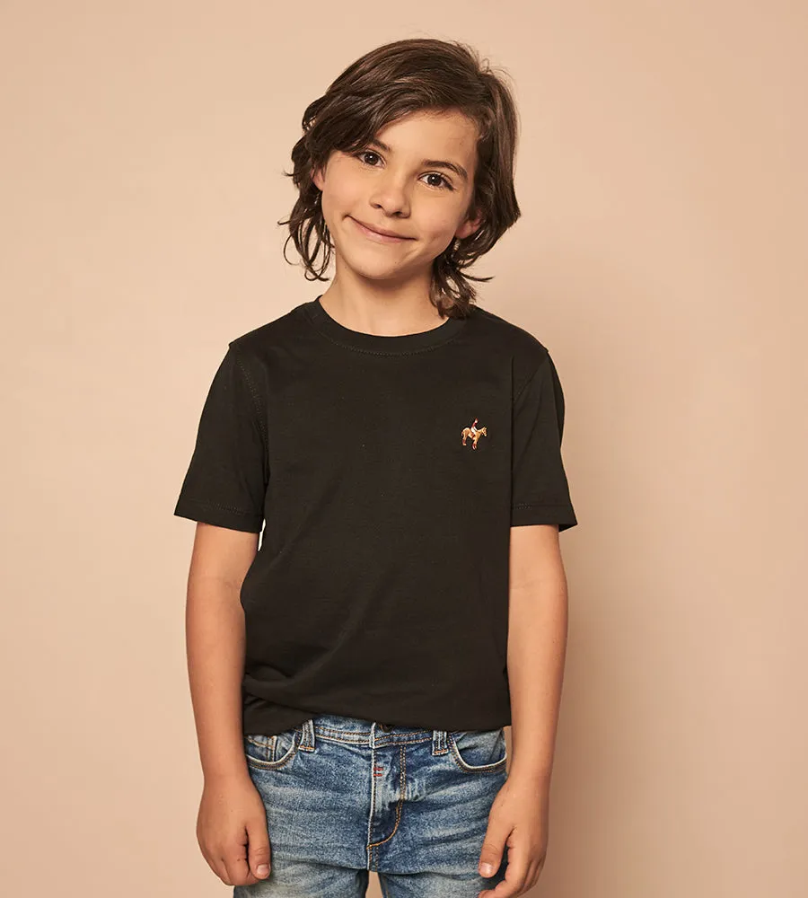 Camiseta Bordada Negra Para Niño Ref. 252021223