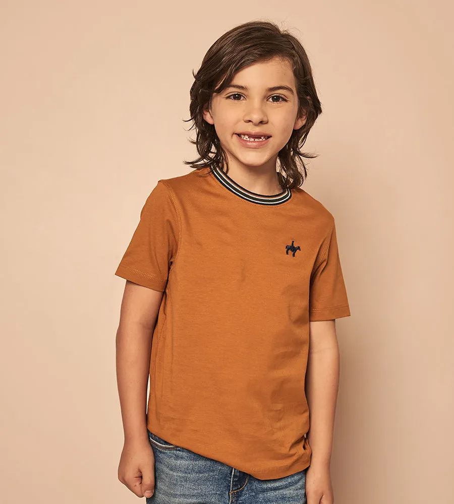 Camiseta Contraste Calabaza Para Niño Ref. 239010923