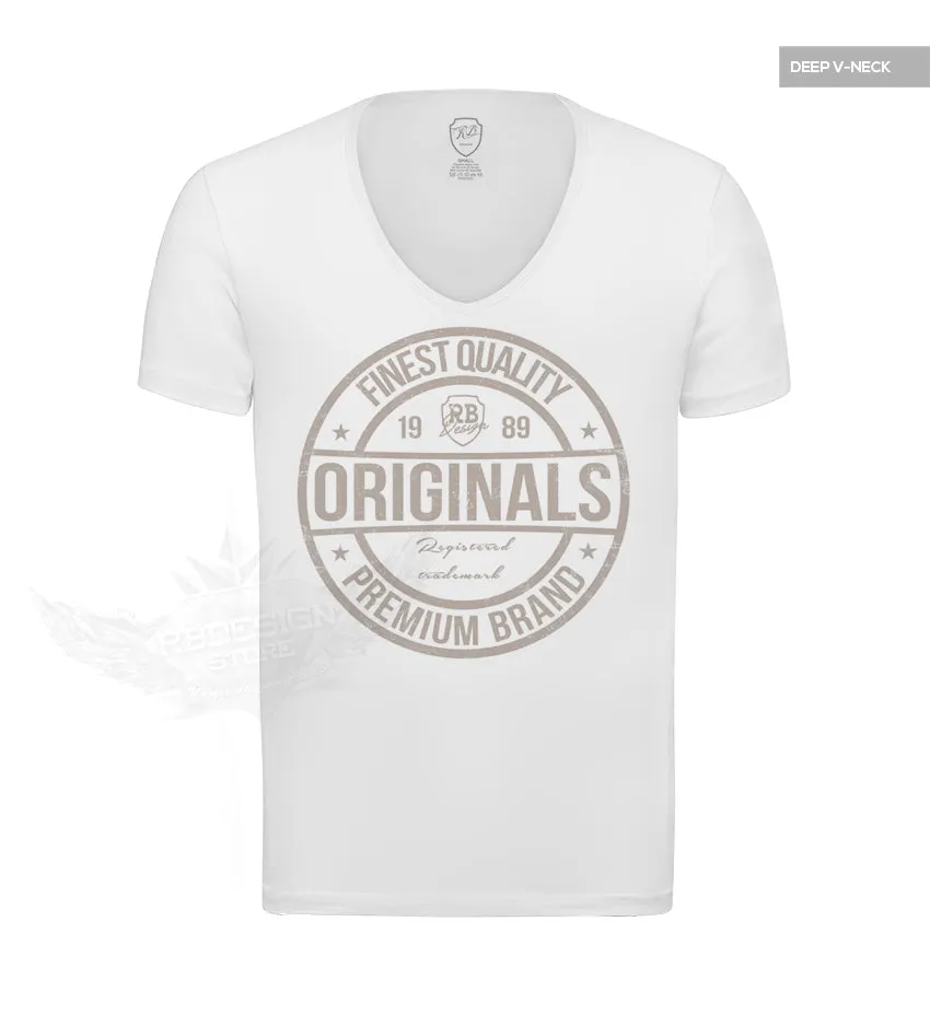 Finest Quality RB Design Mens White T-shirt Muscle Fit "Originals" MD911