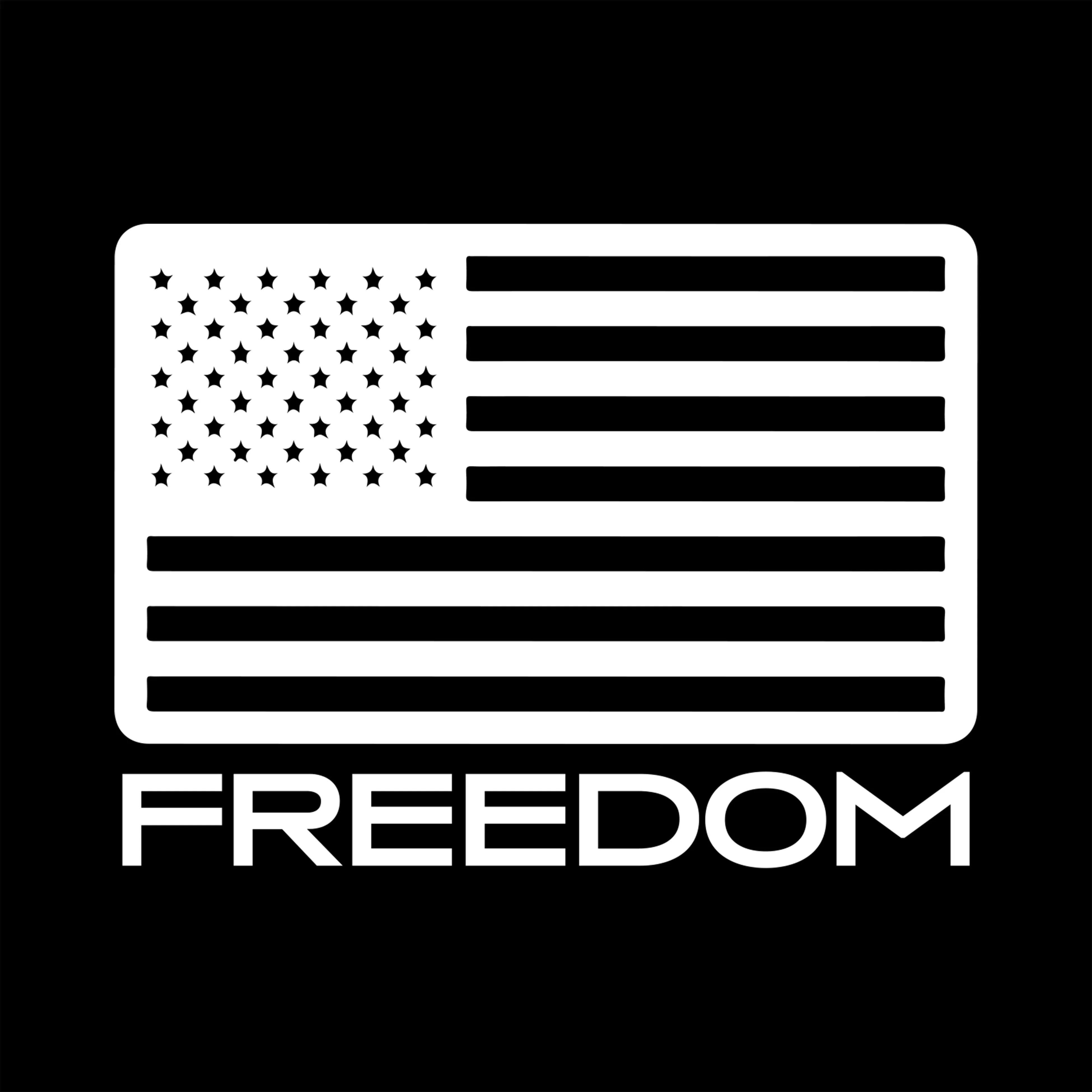 Freedom Wht Flag Chest Seal Black Tee