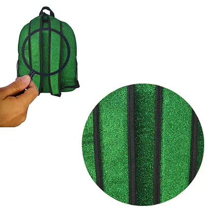 Green Glitter NGIL Canvas Backpack