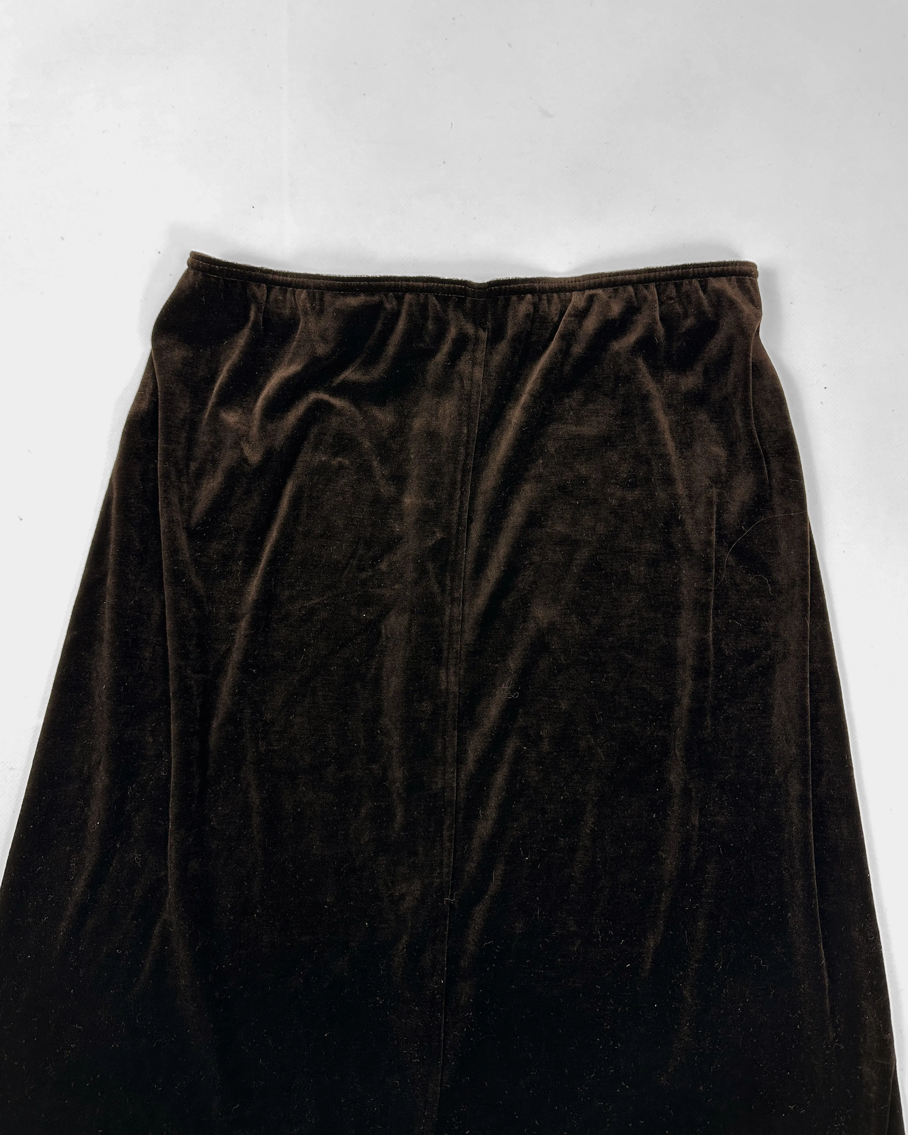 Hiroko Koshino Brown Velour Skirt   Top Set 1990's