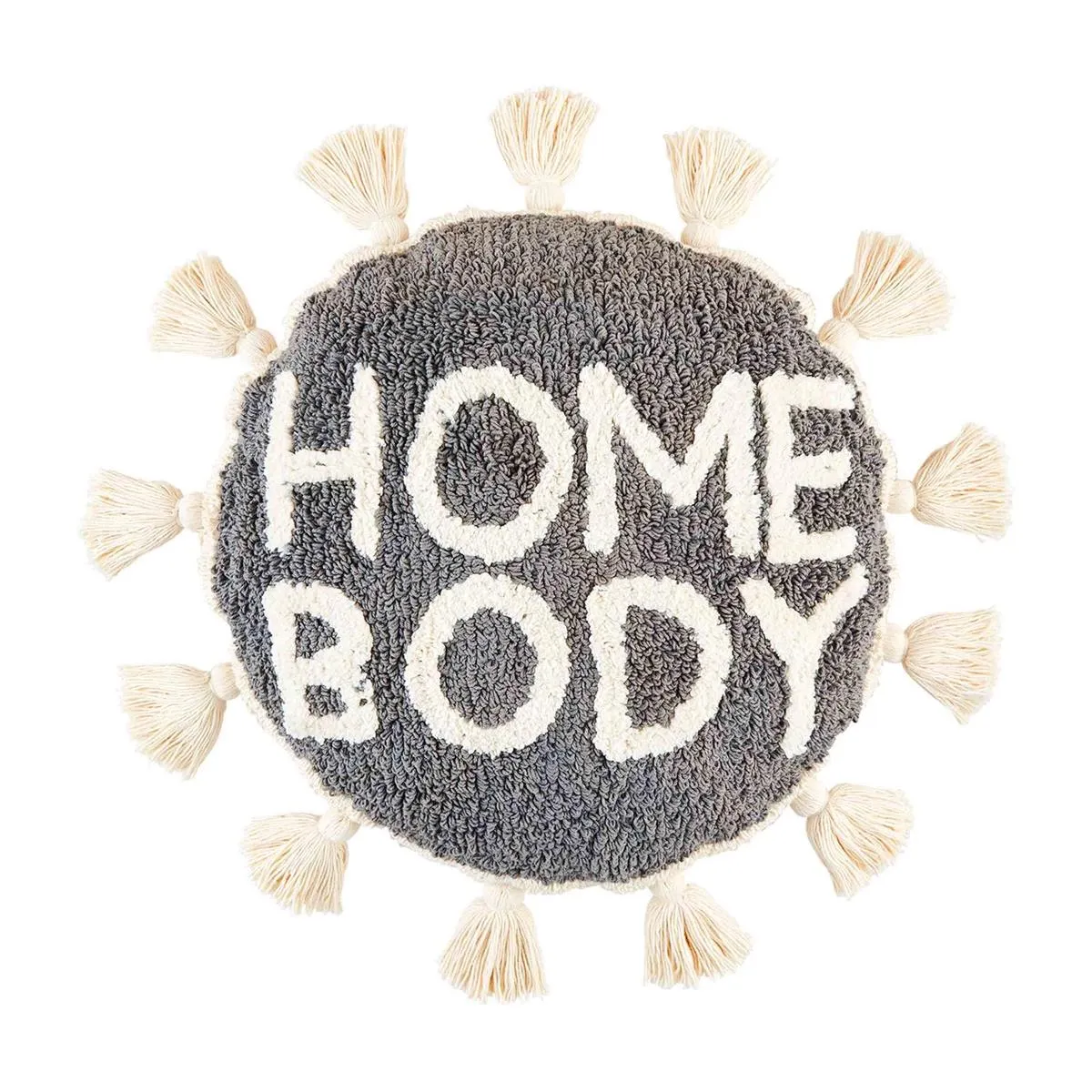 'Homebody' Tufted Round Pillow by Mud Pie