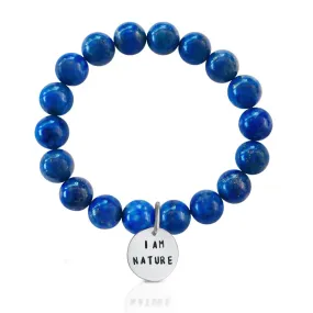 I am Nature Affirmation Bracelet with Lapis Lazuli to Help You Evolve