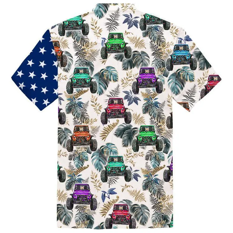 Jeep Hawaiian Shirt - USA Flag