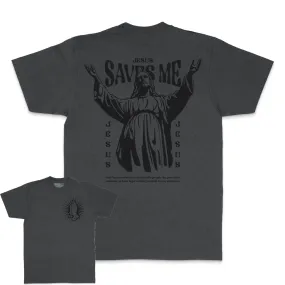 Jesus Saves Me - Black Vintage Dye T-Shirt