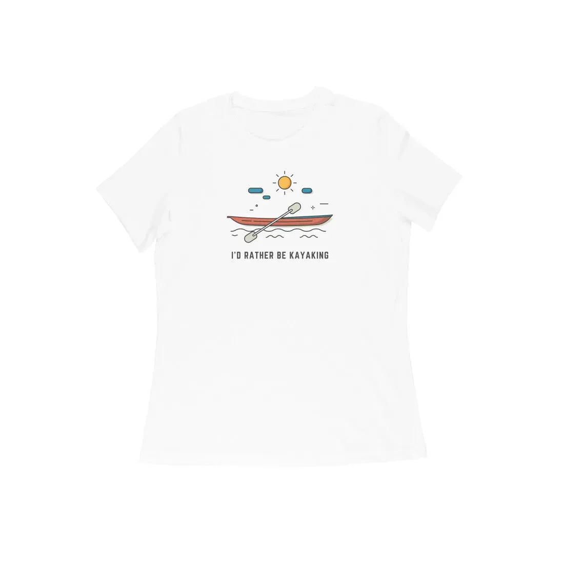 Kayaking Round Neck Cotton T-shirt For Women