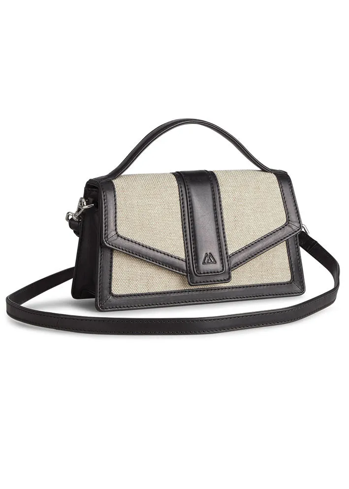 Markberg Zoe Crossbody Taske - Canvas Mix - Sort og offwhite