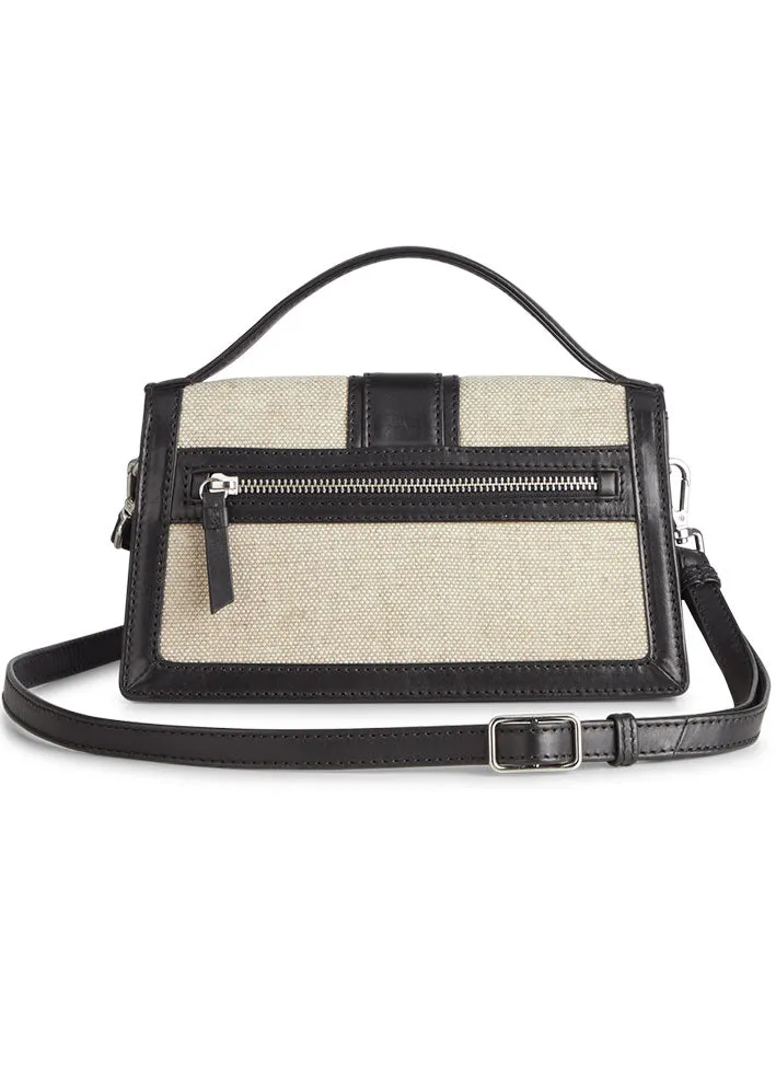 Markberg Zoe Crossbody Taske - Canvas Mix - Sort og offwhite