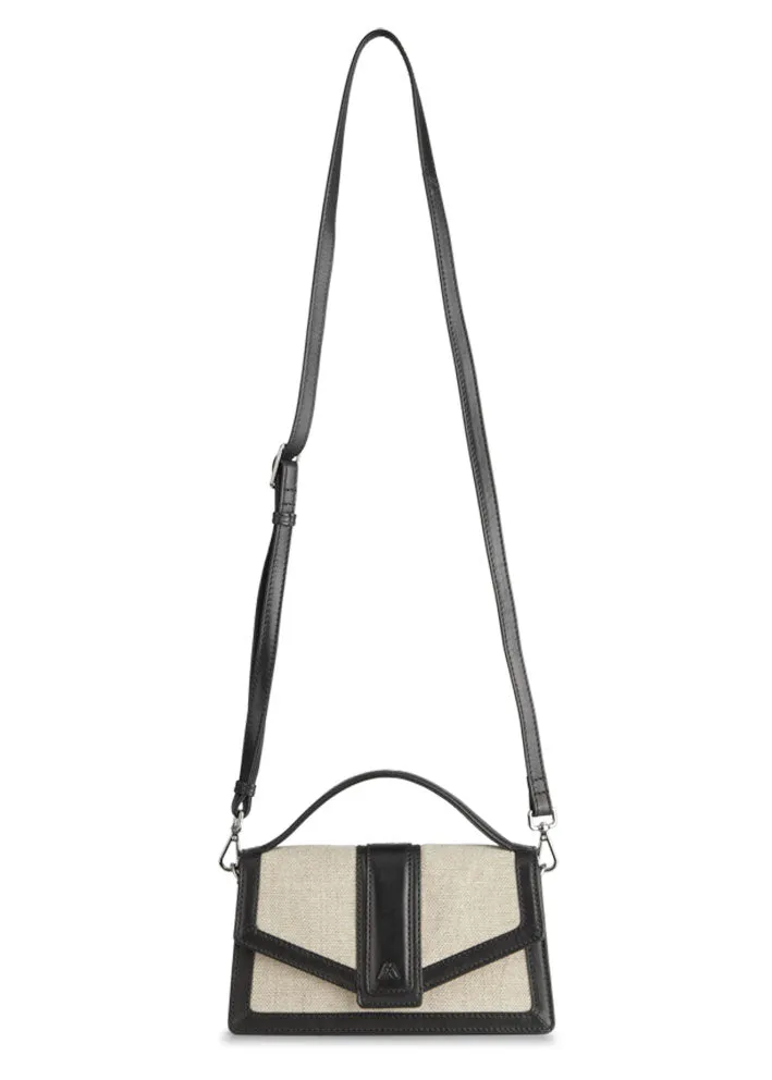 Markberg Zoe Crossbody Taske - Canvas Mix - Sort og offwhite