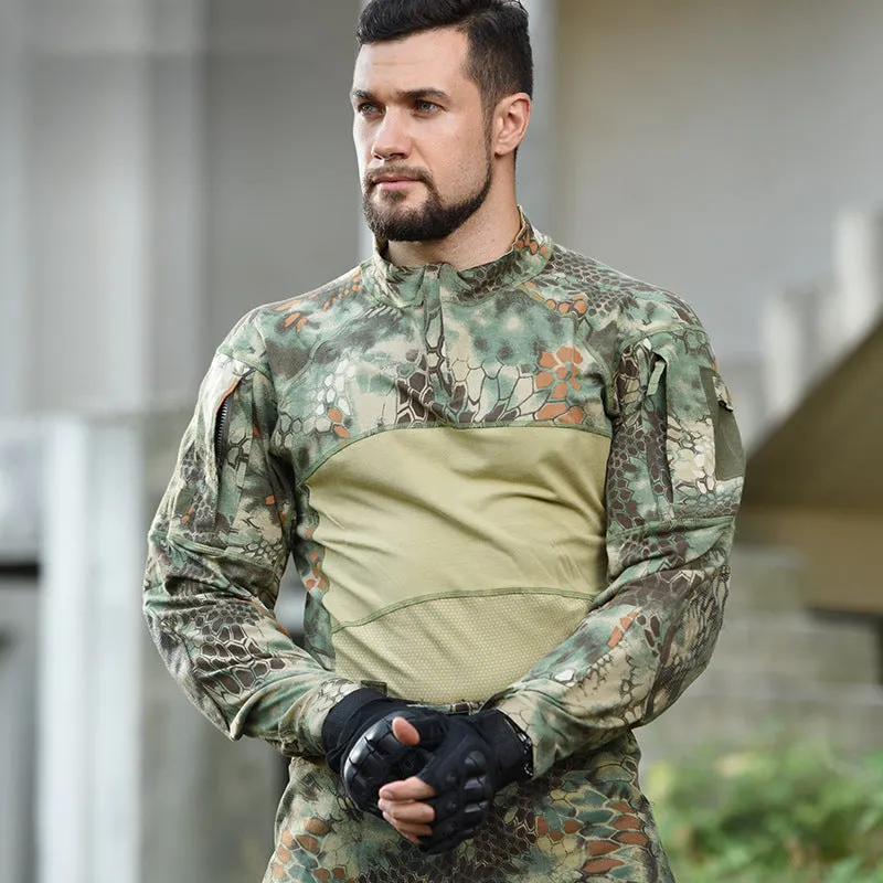 Men's Elasticity Camo Hunting Combat Shirts