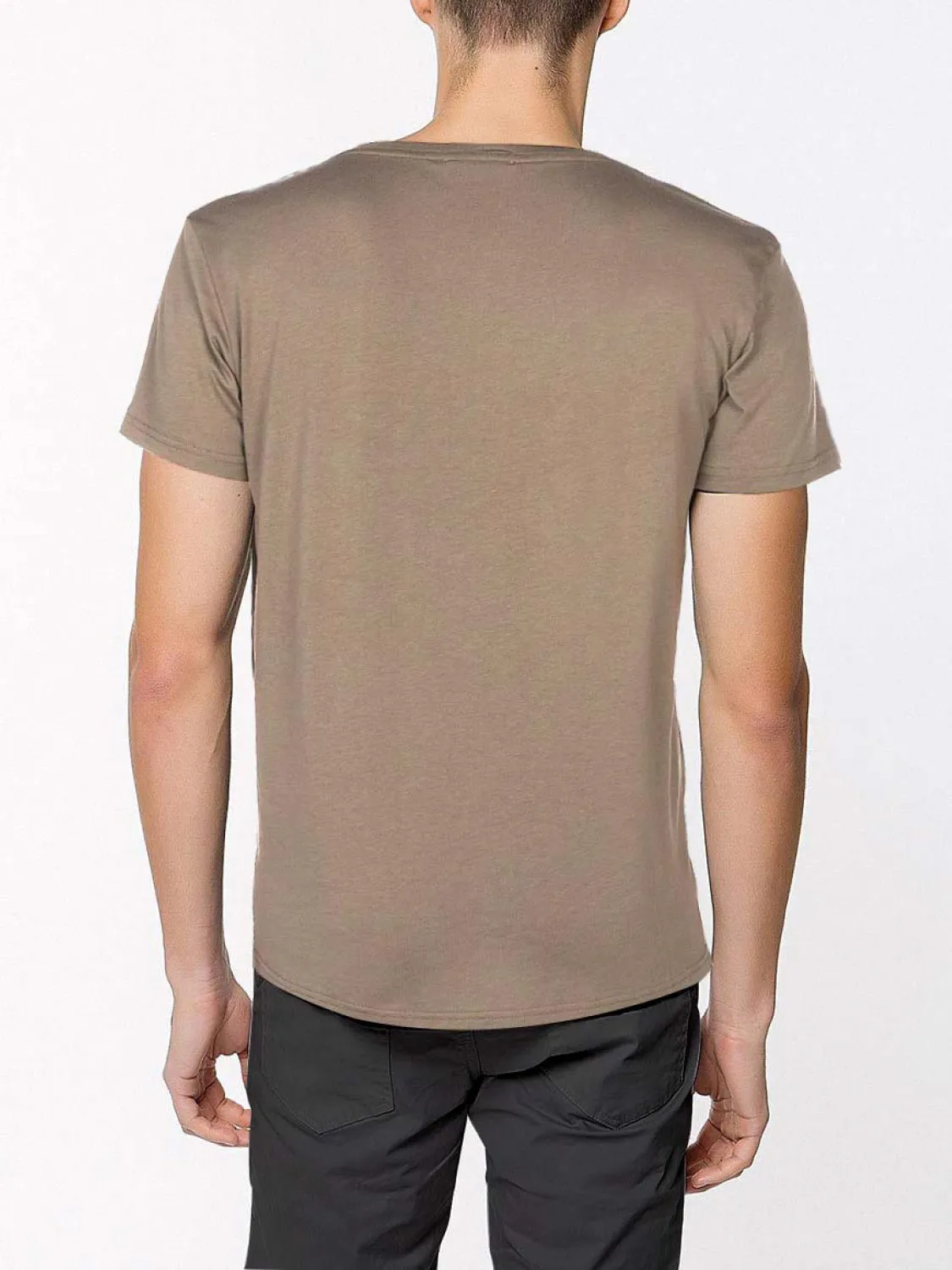 Modal Blend V-neck T-shirt Beige