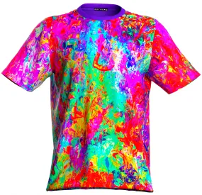 Neon Art Rave T-Shirt Glow in UV Fluorescent Moka Creation