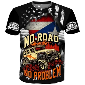 No Roads No Problem - Puerto Rico Flag T-Shirt