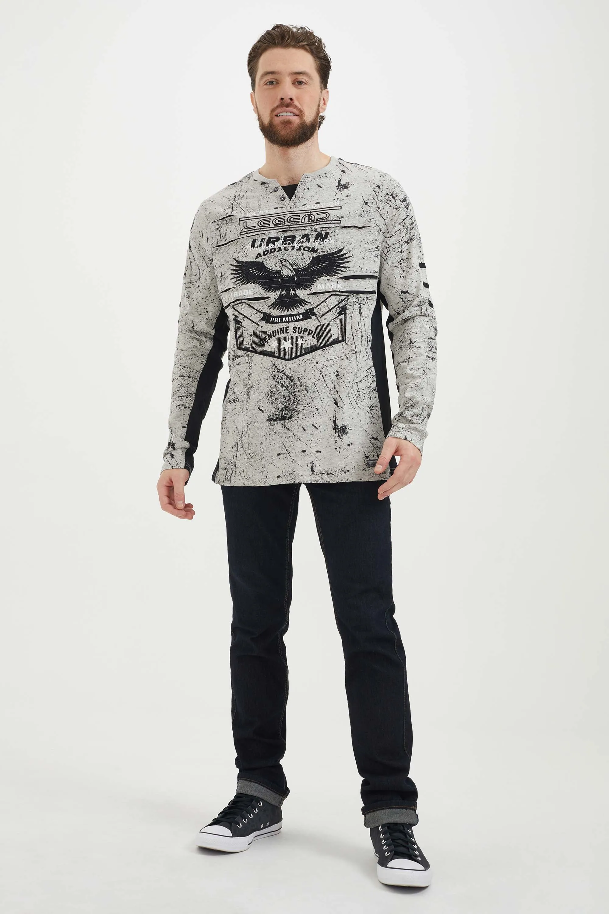 Printed henley Arlo T-shirt