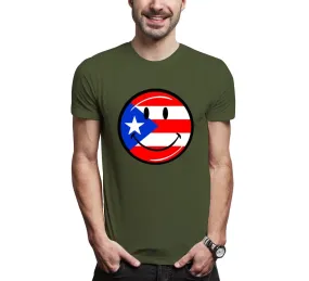 Puerto Rico Smiley Face Cotton Men Tee