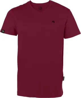 RMH 0102 ― Herren Luxury Bio-Baumwolle V-Neck T-Shirt - Rot Bordeaux