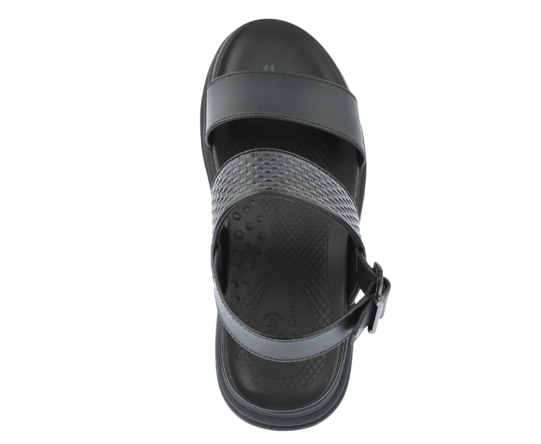 Sandale casual, barbati, MELS 08-300A, negru, piele naturala