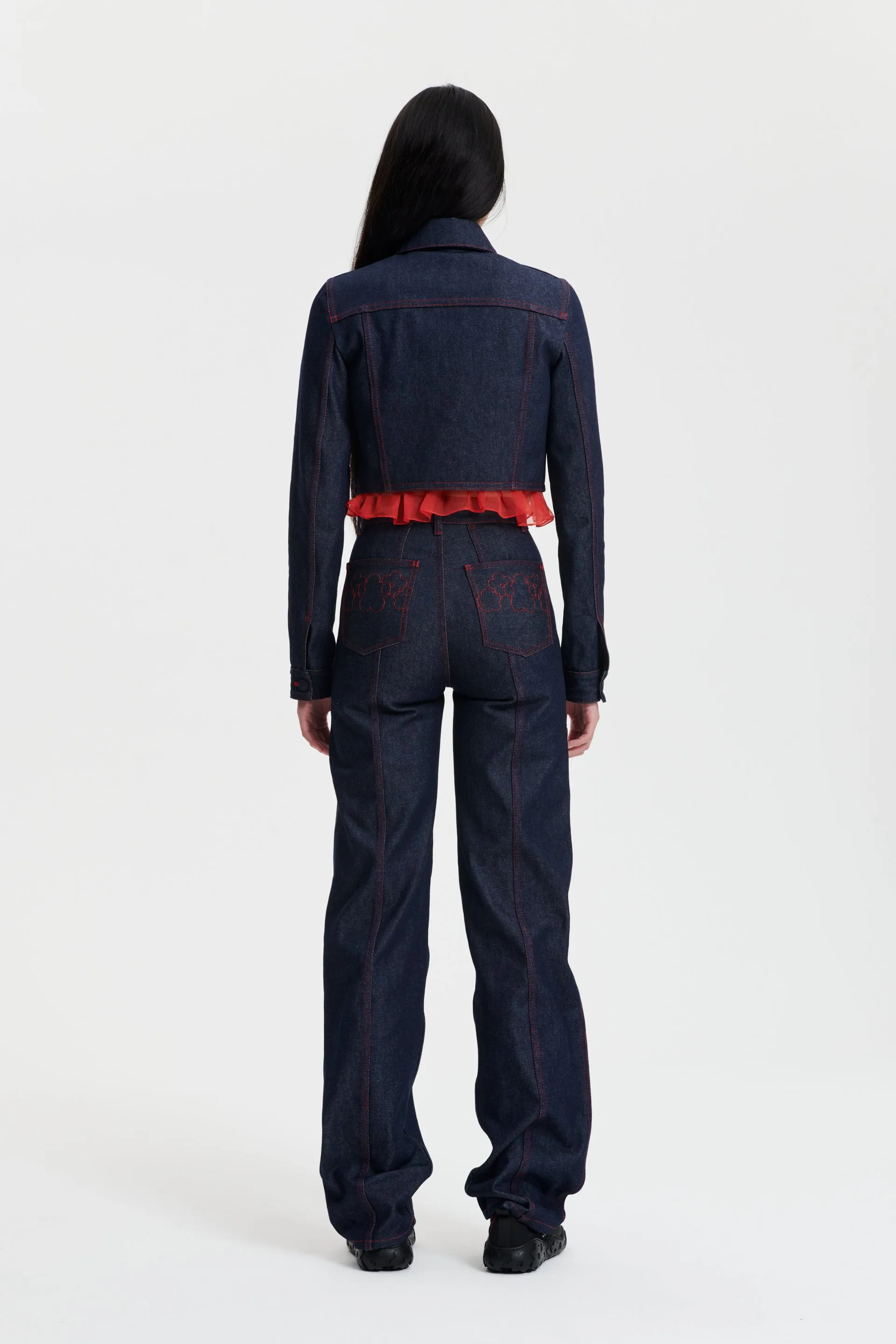 SIXTA | TROUSERS DENIM INDIGO/RED