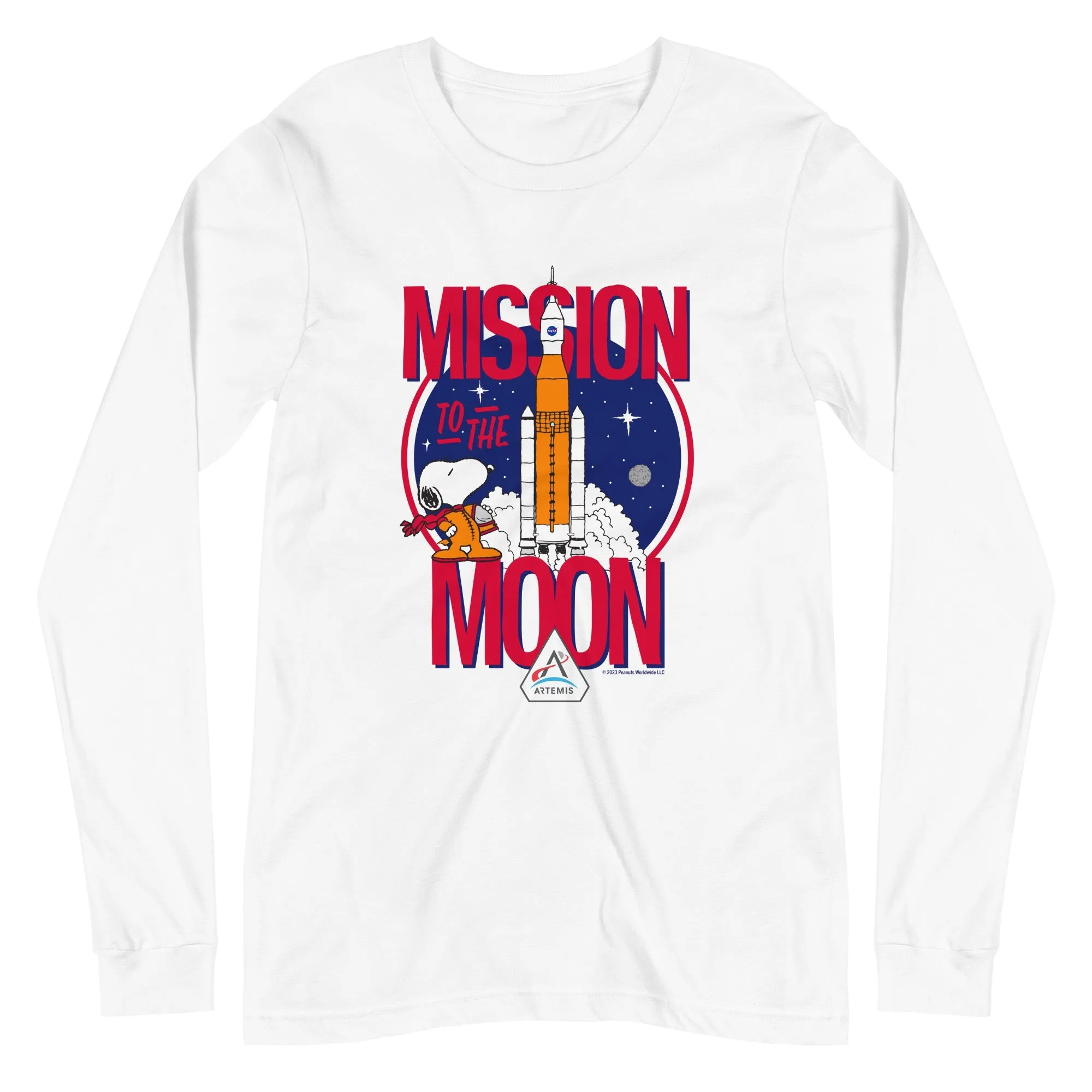 Snoopy Mission To The Moon Adult Long Sleeve T-Shirt