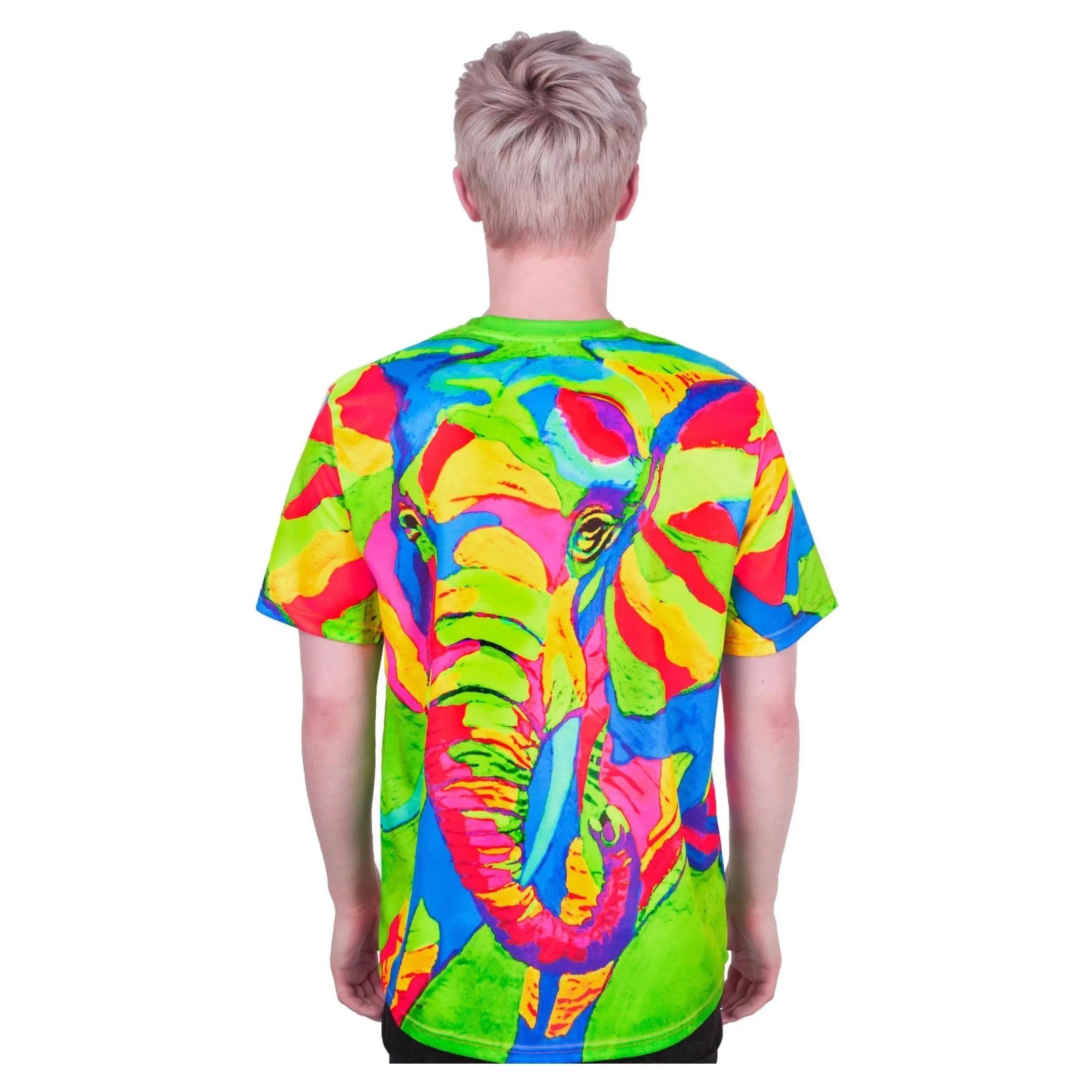 Uv Light T Shirt Glow In Uv Fluorescent Majestic Elephant