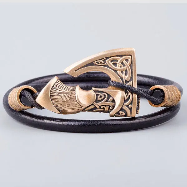 Viking Axe and Leather Bracelet