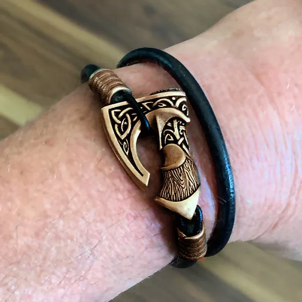 Viking Axe and Leather Bracelet