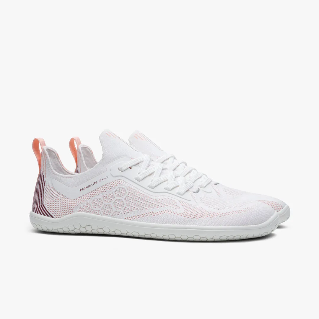 Vivobarefoot Primus Lite Knit Mens - White/Peach Melba