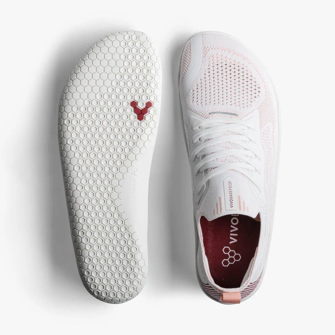 Vivobarefoot Primus Lite Knit Mens - White/Peach Melba